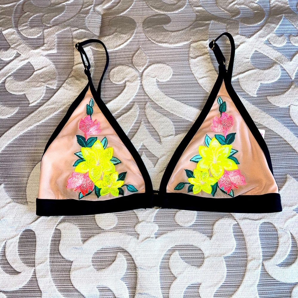 Pink, Black & Tan, Small, Bralette